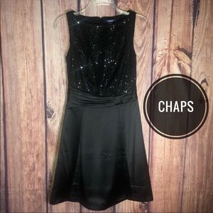 🆕 Chaps Black Sleeveless Sequin Cocktail Dress